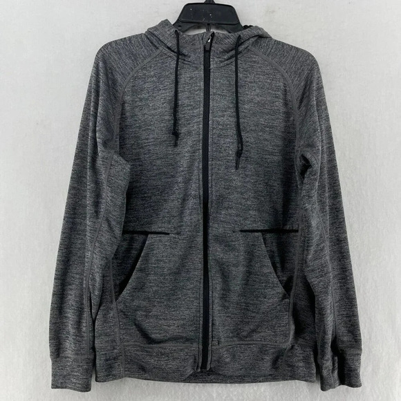 H&M Jacket Men's Small Grey Marl Long Sleeve Hoodie Drawstring Outdoor Training - Picture 1 of 14